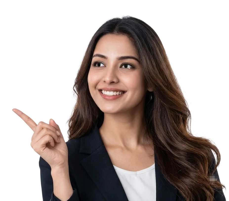 Neha SEO Solutions consultant pointing to a call to action